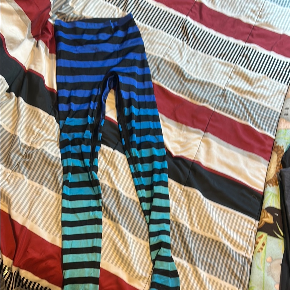 K-DEER Blue and Black Gradient Leggings
